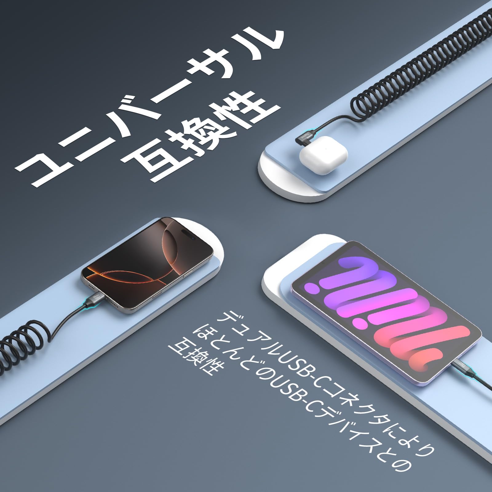 Amazon.co.jp: SmallRig USB-C to USB-C スプリングケーブル